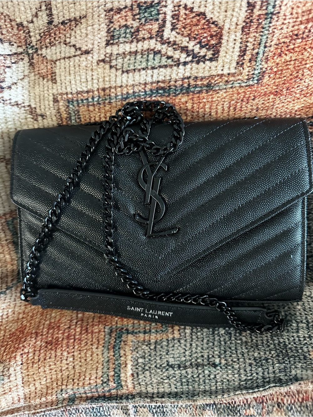 Saint Laurent Black Quilted Leather Chain Wallet - Picture 4 of 6